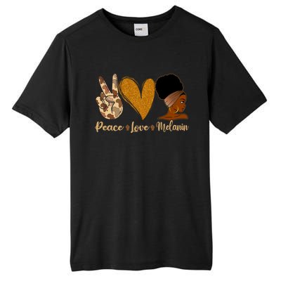 Peace Love Melanin Black Afro Juneteenth African Pride Gift Tall Fusion ChromaSoft Performance T-Shirt