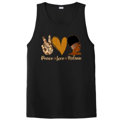 Peace Love Melanin Black Afro Juneteenth African Pride Gift PosiCharge Competitor Tank