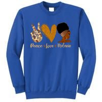 Peace Love Melanin Black Afro Juneteenth African Pride Gift Sweatshirt