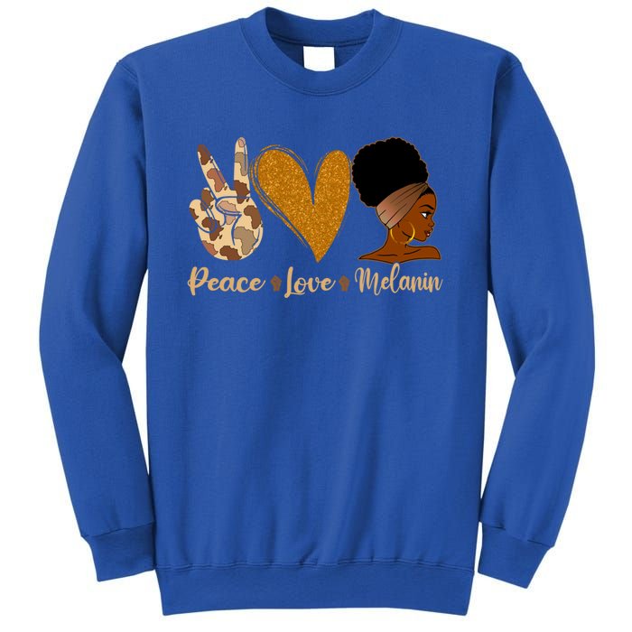 Peace Love Melanin Black Afro Juneteenth African Pride Gift Sweatshirt