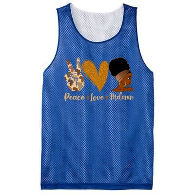 Peace Love Melanin Black Afro Juneteenth African Pride Gift Mesh Reversible Basketball Jersey Tank