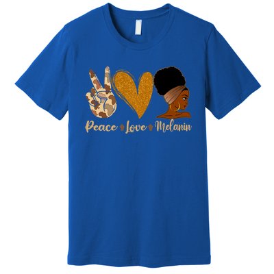 Peace Love Melanin Black Afro Juneteenth African Pride Gift Premium T-Shirt