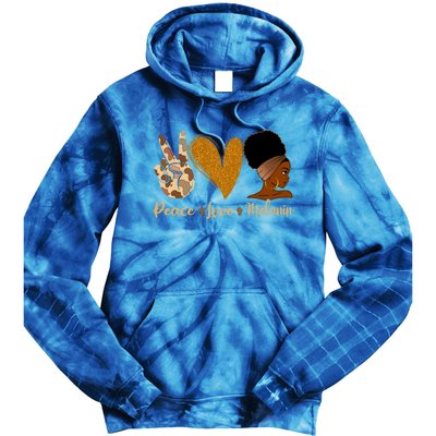 Peace Love Melanin Black Afro Juneteenth African Pride Gift Tie Dye Hoodie