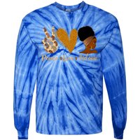 Peace Love Melanin Black Afro Juneteenth African Pride Gift Tie-Dye Long Sleeve Shirt