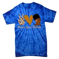 Peace Love Melanin Black Afro Juneteenth African Pride Gift Tie-Dye T-Shirt