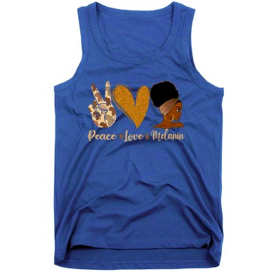 Peace Love Melanin Black Afro Juneteenth African Pride Gift Tank Top