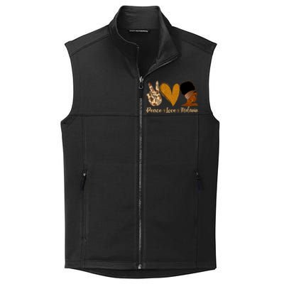 Peace Love Melanin Black Afro Juneteenth African Pride Gift Collective Smooth Fleece Vest