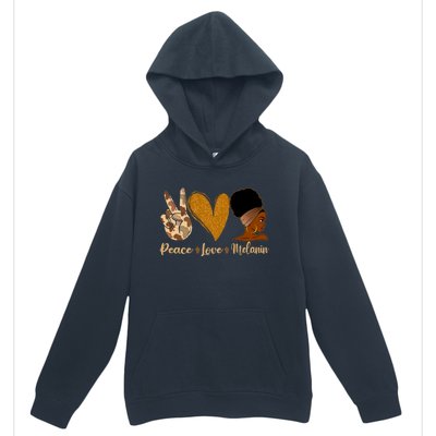 Peace Love Melanin Black Afro Juneteenth African Pride Gift Urban Pullover Hoodie