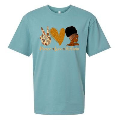 Peace Love Melanin Black Afro Juneteenth African Pride Gift Sueded Cloud Jersey T-Shirt