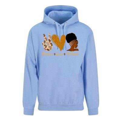 Peace Love Melanin Black Afro Juneteenth African Pride Gift Unisex Surf Hoodie