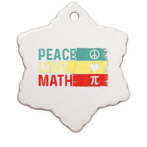 Peace Love Math Geek Nerd Funny Teacher Pi Day Ceramic Star Ornament