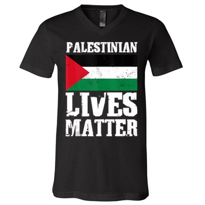 Palestinian Lives Matter Freedom Peace Palestine Flag V-Neck T-Shirt