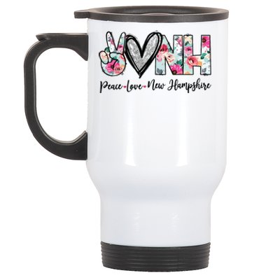 Peace Love New Hampshire Floral New Hampshire Lovers Stainless Steel Travel Mug