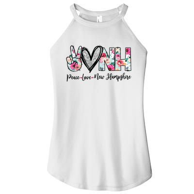 Peace Love New Hampshire Floral New Hampshire Lovers Women’s Perfect Tri Rocker Tank