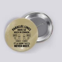 Parallel Lines Never Meet Cool Funny Pi Graphic Math Button