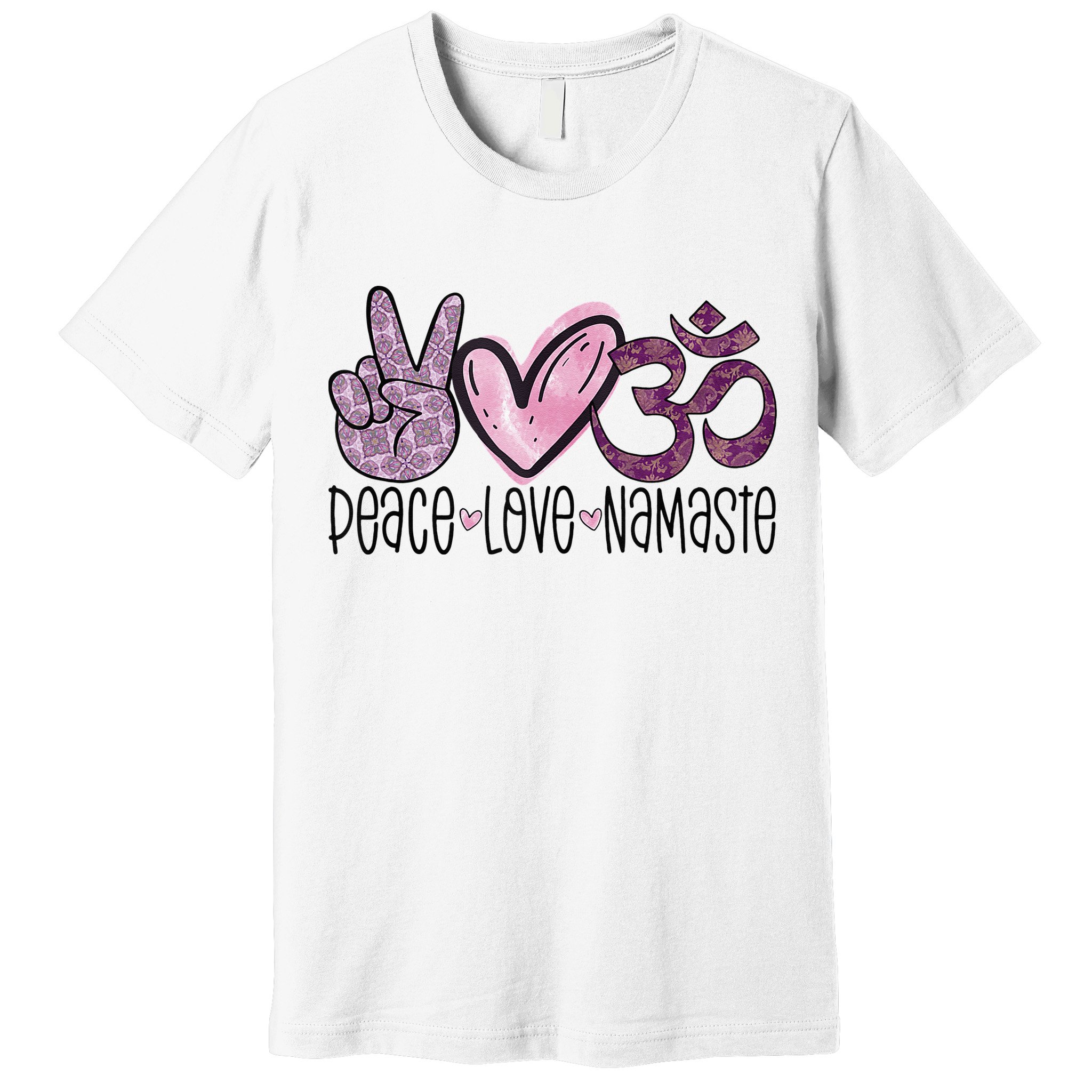 Peace Love Namaste OM Sign Mandala Hippie Yoga Lover Gift Premium T-Shirt