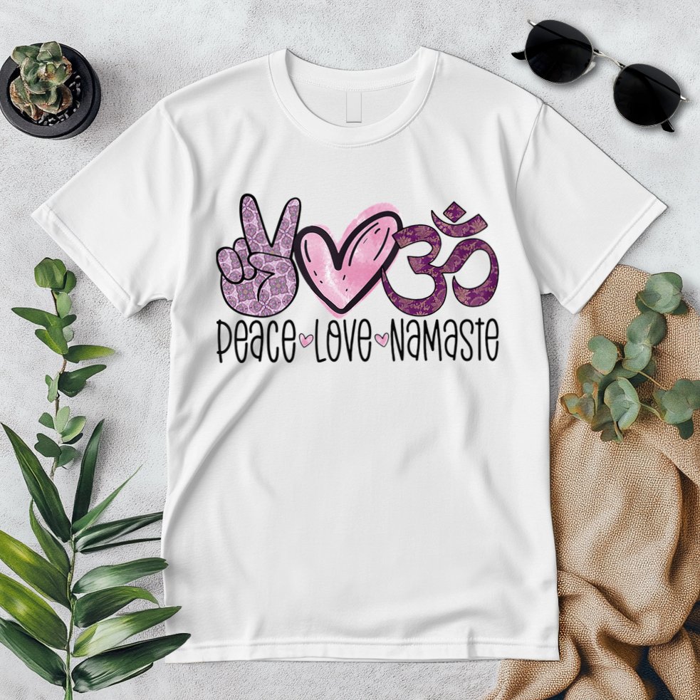 Peace Love Namaste OM Sign Mandala Hippie Yoga Lover Gift Premium T-Shirt