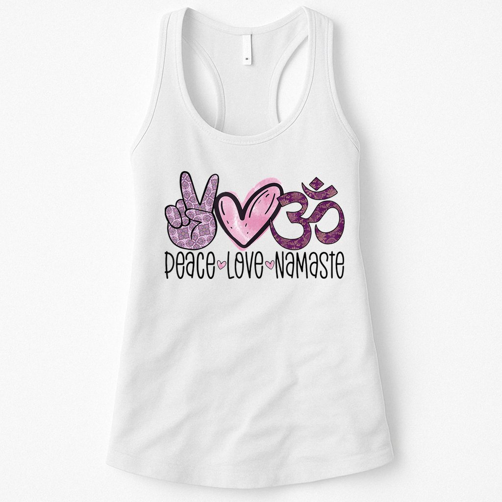 Peace Love Namaste OM Sign Mandala Hippie Yoga Lover Gift Womens Tank Top