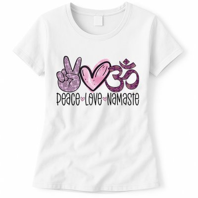 Peace Love Namaste OM Sign Mandala Hippie Yoga Lover Gift Womens T-Shirt