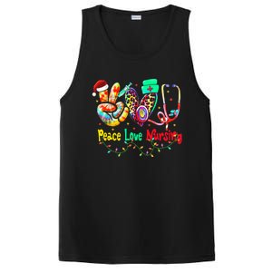 Peace Love Nursing Leopard Heart Nurse Life Christmas Gift PosiCharge Competitor Tank