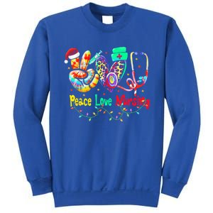 Peace Love Nursing Leopard Heart Nurse Life Christmas Gift Sweatshirt