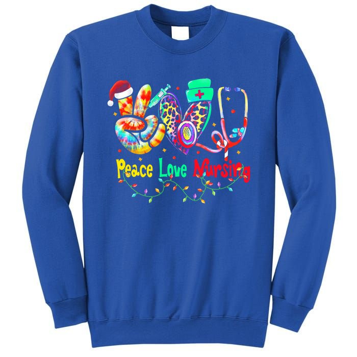 Peace Love Nursing Leopard Heart Nurse Life Christmas Gift Sweatshirt