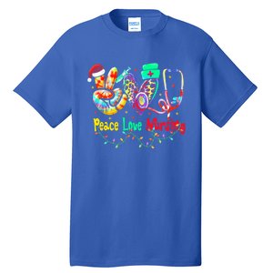 Peace Love Nursing Leopard Heart Nurse Life Christmas Gift Tall T-Shirt