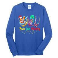 Peace Love Nursing Leopard Heart Nurse Life Christmas Gift Tall Long Sleeve T-Shirt