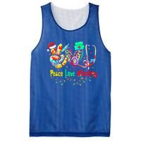 Peace Love Nursing Leopard Heart Nurse Life Christmas Gift Mesh Reversible Basketball Jersey Tank