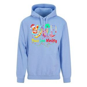 Peace Love Nursing Leopard Heart Nurse Life Christmas Gift Unisex Surf Hoodie