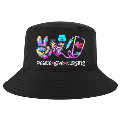 Peace Love Nursing Leopard Heart Stethoscope Nurse Life Gift Cool Comfort Performance Bucket Hat