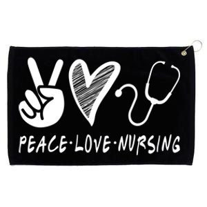 Peace Love Nursing Nurse Gift Grommeted Golf Towel