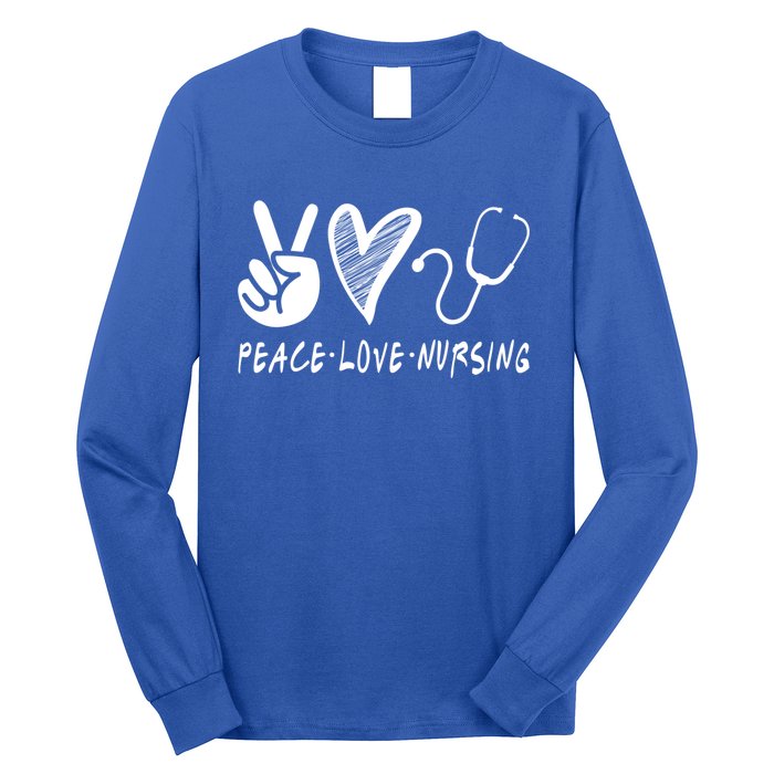 Peace Love Nursing Nurse Gift Long Sleeve Shirt