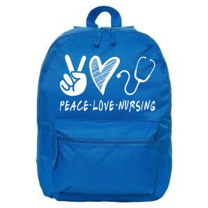 Peace Love Nursing Nurse Gift 16 in Basic Backpack