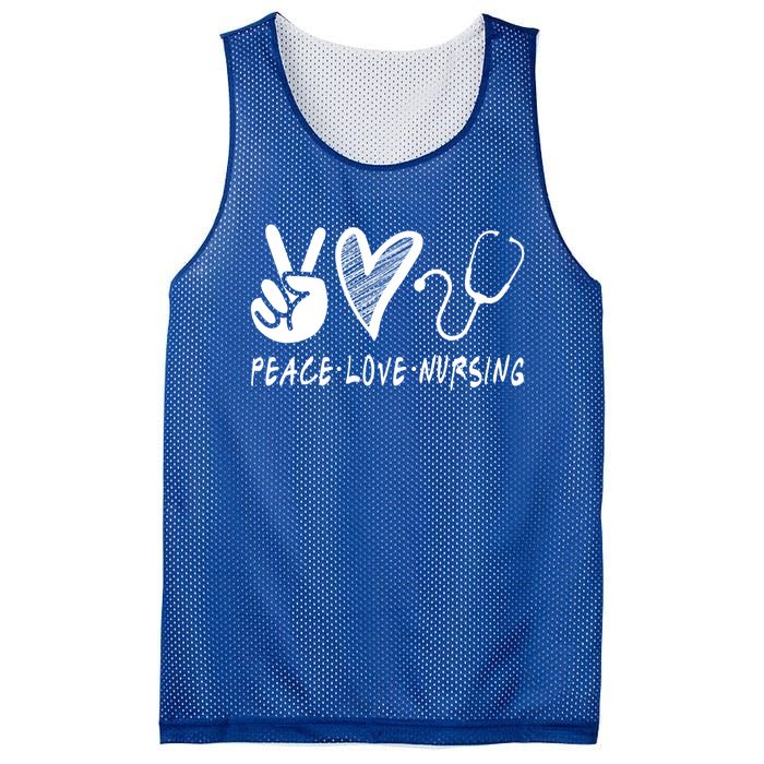 Peace Love Nursing Nurse Gift Mesh Reversible Basketball Jersey Tank