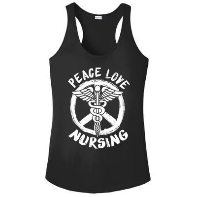 Peace Love Nursing Nurse Costume Lover Gift Funny Gift Ladies PosiCharge Competitor Racerback Tank