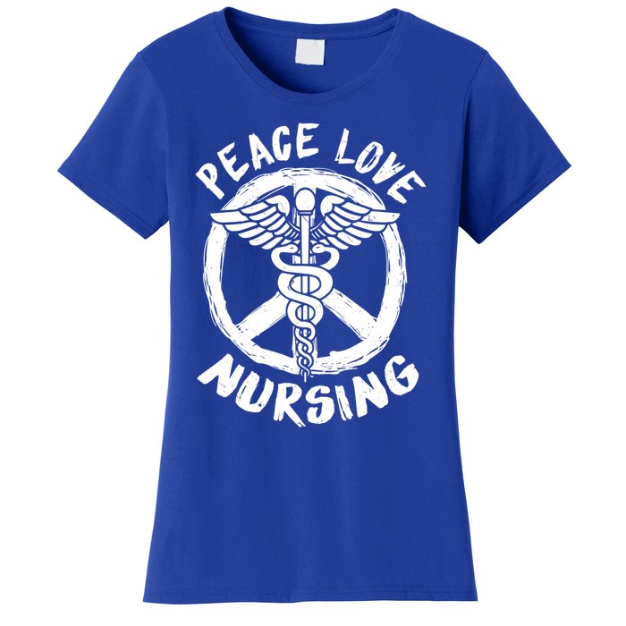 Peace Love Nursing Nurse Costume Lover Gift Funny Gift Women's T-Shirt