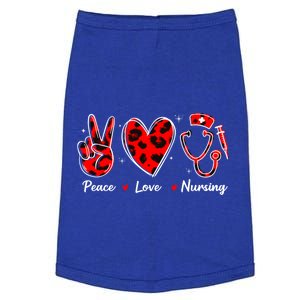 Peace Love Nursing Nurse Leopard Heart Print Stethoscope Red Cute Gift Doggie Tank