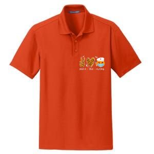 Peace Love Nursing Nurse Pumpkin Halloween Leopard Gift Dry Zone Grid Polo