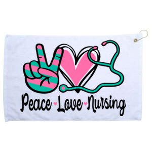 Peace Love Nursing Nurse Rn Nursing School Caretaker Gift Grommeted Golf Towel