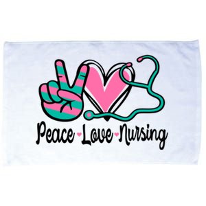 Peace Love Nursing Nurse Rn Nursing School Caretaker Gift Microfiber Hand Towel