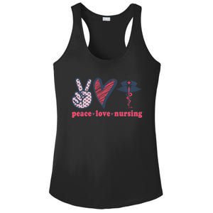 Peace Love Nursing Nurse Rn Pcw Heart Graphic Gift Ladies PosiCharge Competitor Racerback Tank