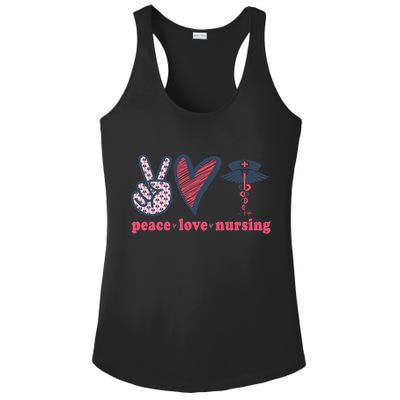 Peace Love Nursing Nurse Rn Pcw Heart Graphic Gift Ladies PosiCharge Competitor Racerback Tank