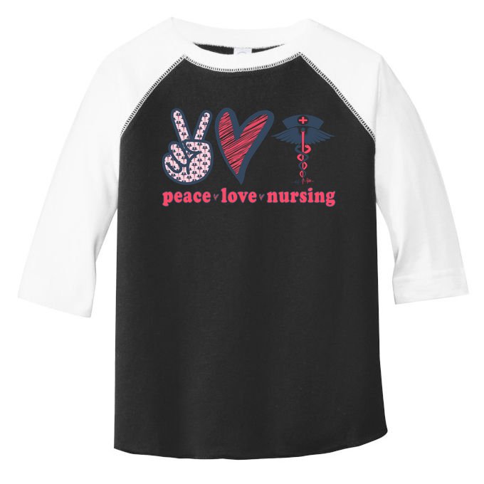 Peace Love Nursing Nurse Rn Pcw Heart Graphic Gift Toddler Fine Jersey T-Shirt