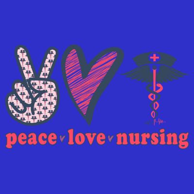 Peace Love Nursing Nurse Rn Pcw Heart Graphic Gift T-Shirt