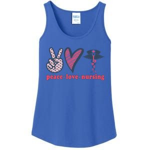 Peace Love Nursing Nurse Rn Pcw Heart Graphic Gift Ladies Essential Tank