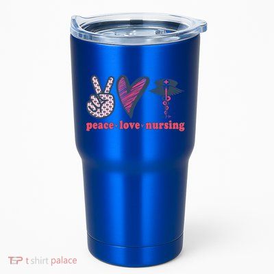 Peace Love Nursing Nurse Rn Pcw Heart Graphic Gift Tumbler