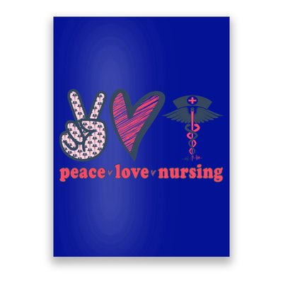 Peace Love Nursing Nurse Rn Pcw Heart Graphic Gift Poster