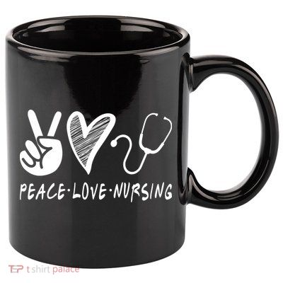 Peace Love Nursing 11oz C Handle Ceramic Mug