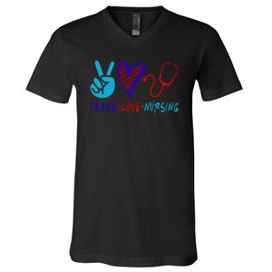 Peace Love Nursing V-Neck T-Shirt